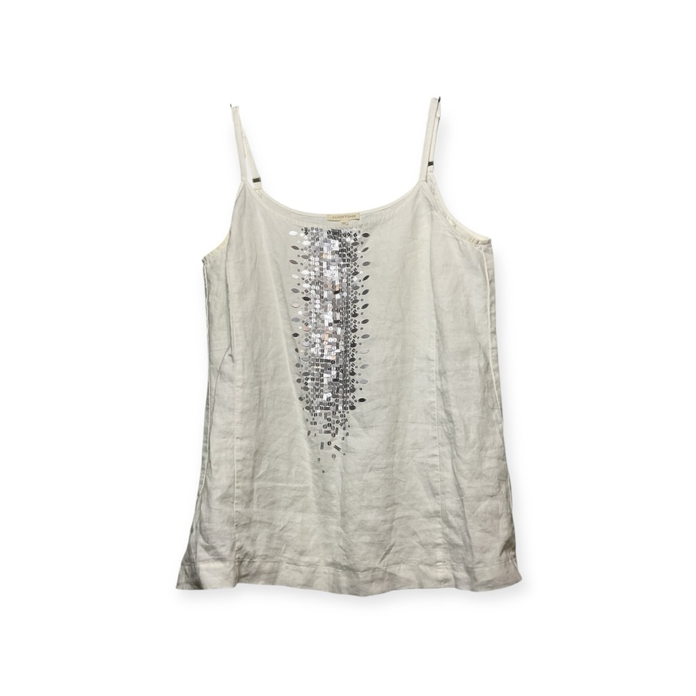 Women’s Eileen Fisher‎ organic linen cami with sequined design, size large